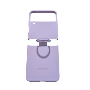 Mm7O Samsung‎ Galaxy Z Flip 4 Silicone Cover W/Ring In Lavender